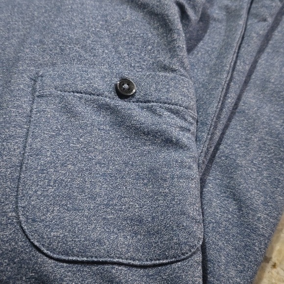 Michael Bastian Men's L/s Chest Pocket Knit Pullover Shirt Heathered Blue XL‎ - Picture 5 of 7